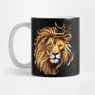 Lion Half Vector King of the forest Mug